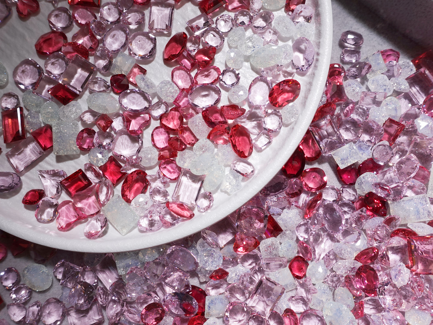 Icy Strawberry Mixed Pointed Back Crystal Glass Rhinestones for Nails Arts and DIY