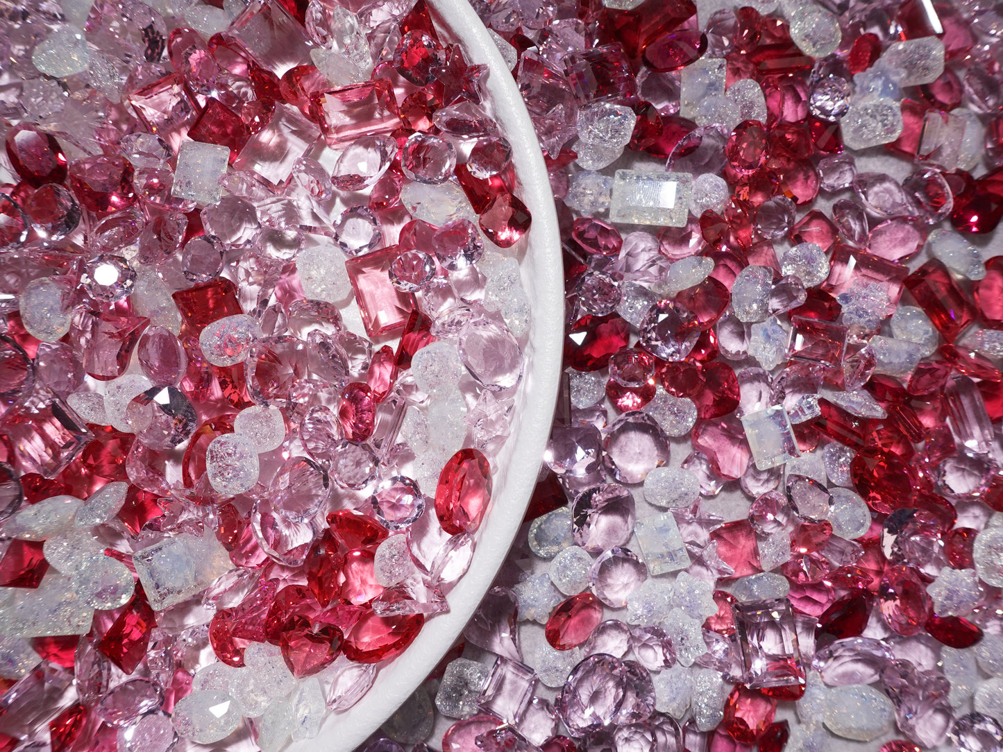 Icy Strawberry Mixed Pointed Back Crystal Glass Rhinestones for Nails Arts and DIY