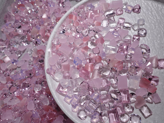 Luxe Pink Mixed Pointed Backed Crystal Glass Rhinestones for Nails Arts and DIY