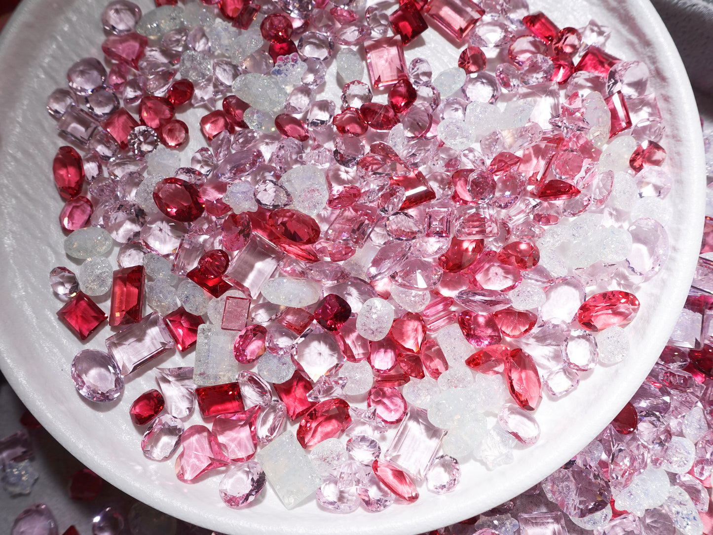 Icy Strawberry Mixed Pointed Back Crystal Glass Rhinestones for Nails Arts and DIY