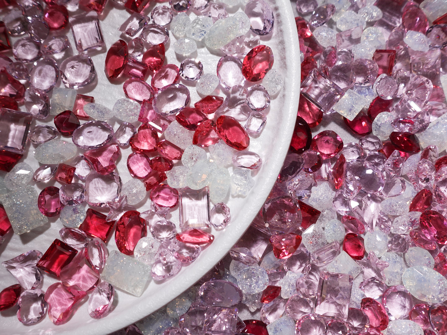 Icy Strawberry Mixed Pointed Back Crystal Glass Rhinestones for Nails Arts and DIY