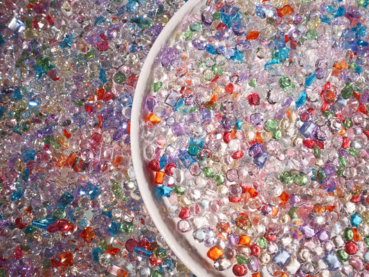 Small Size Mixed Pointed Back Crystal Glass Rhinestones - DIY Nail Decoration Kit for Manicure, Crafts, Jewelry Making, and More