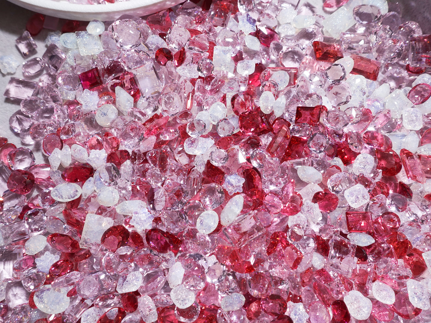 Icy Strawberry Mixed Pointed Back Crystal Glass Rhinestones for Nails Arts and DIY