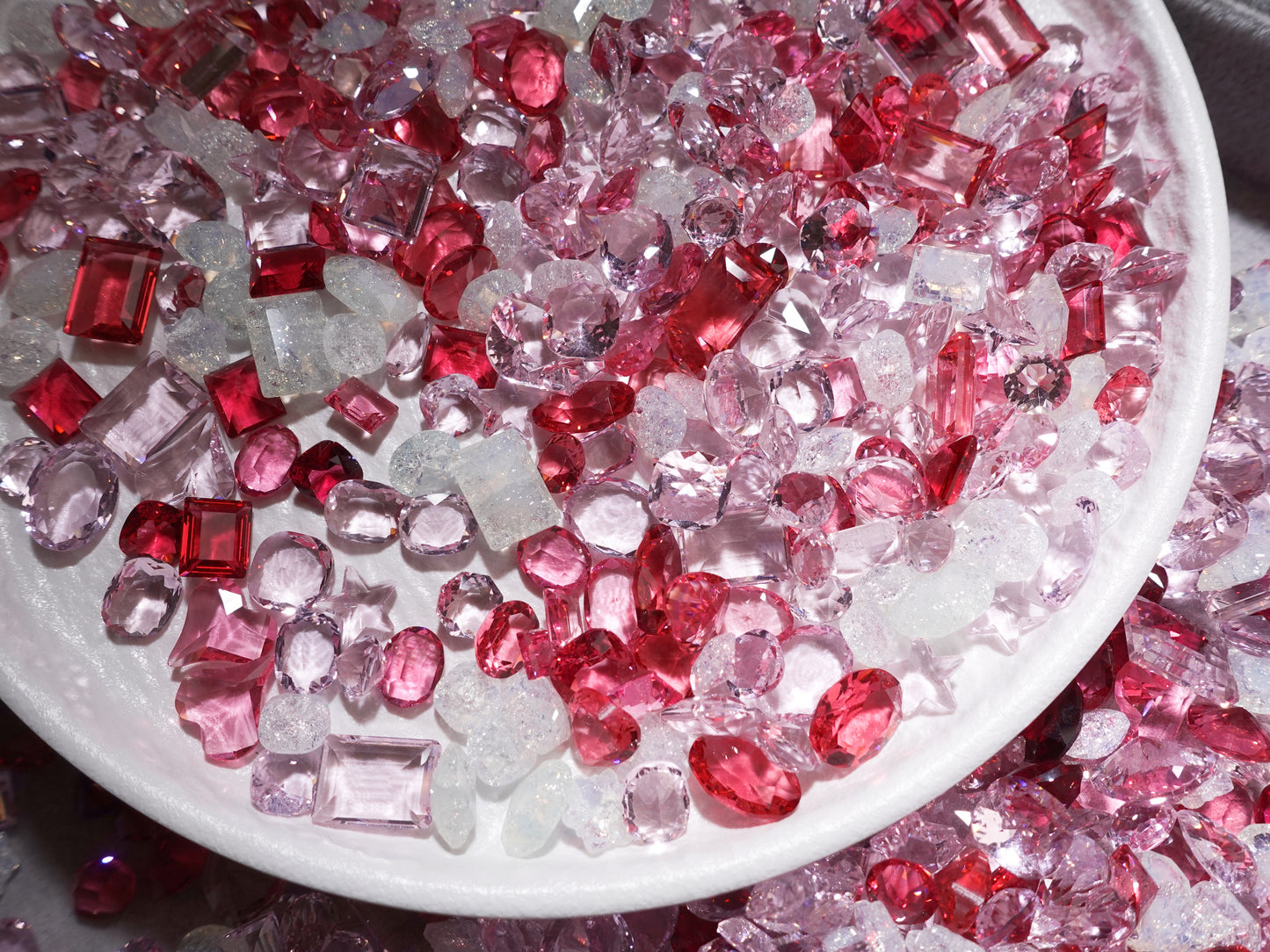 Icy Strawberry Mixed Pointed Back Crystal Glass Rhinestones for Nails Arts and DIY