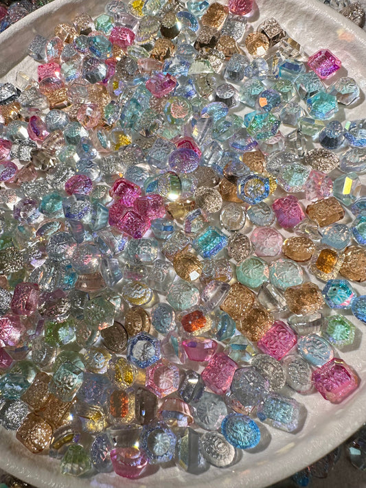 Mixed Carved Flat Back Crystal Glass Rhinestones For Nails Art and DIY