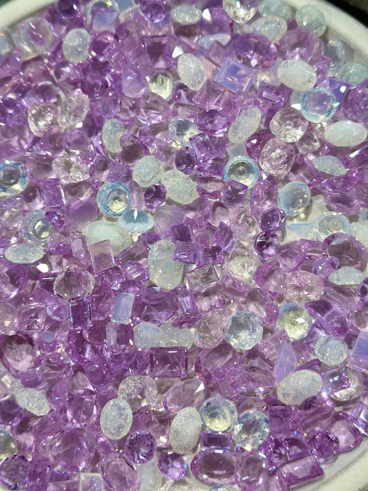 Lilac Frost Mixed Pointed Back Crystal Glass Rhinestones for Nails Arts and DIY