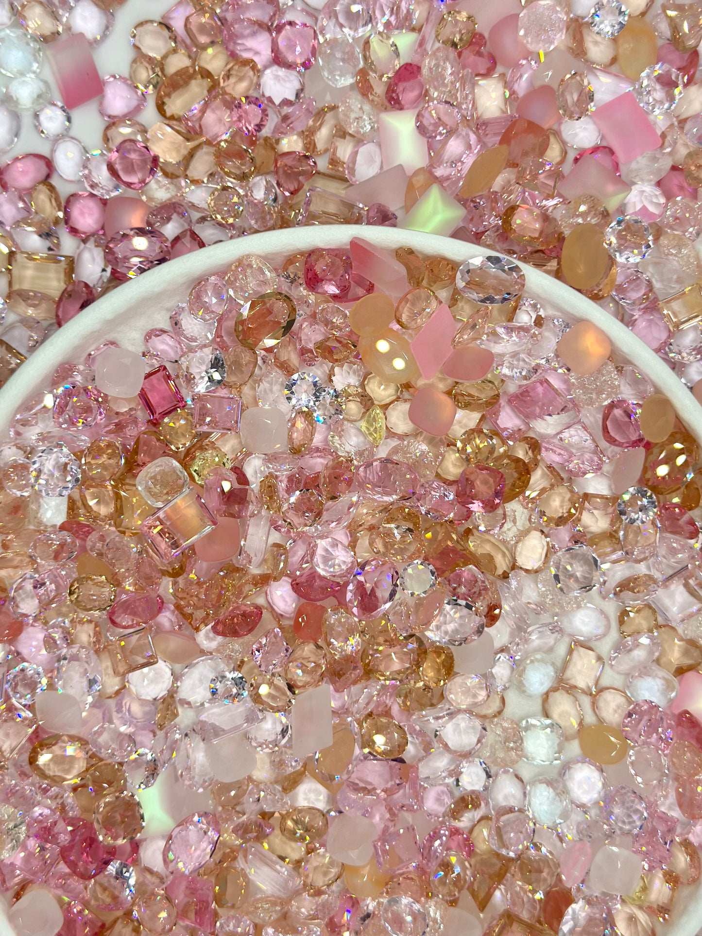 Luxe Champagne Rose Mixed Pointed Back Crystal Glass Rhinestones for Nails Arts and DIY