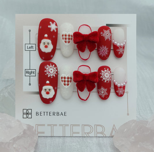 Christmas press on nails | holiday press on nails | Betterbae